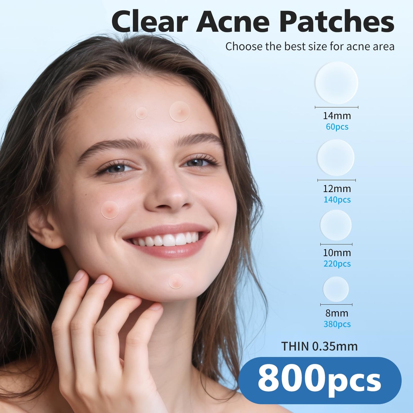 QUSTERE Pimple Patches for Face, Hydrocolloid Acne Patches, Zit Patch Covers, Spot Stickers with Tea Tree, Salicylic Acid & Cica Oil| 4 Sizes Beauty and Personal Care QUSTERE