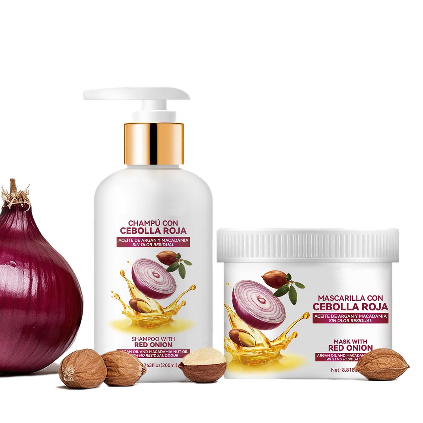 Red Onion Shampoo & Treatment Set, Strengthens, Thickens & Reduces Hair Loss, Strengthening Follicles, Hydrating & Nourishing, for Thinning Beauty & Personal Care TUOSHITONG