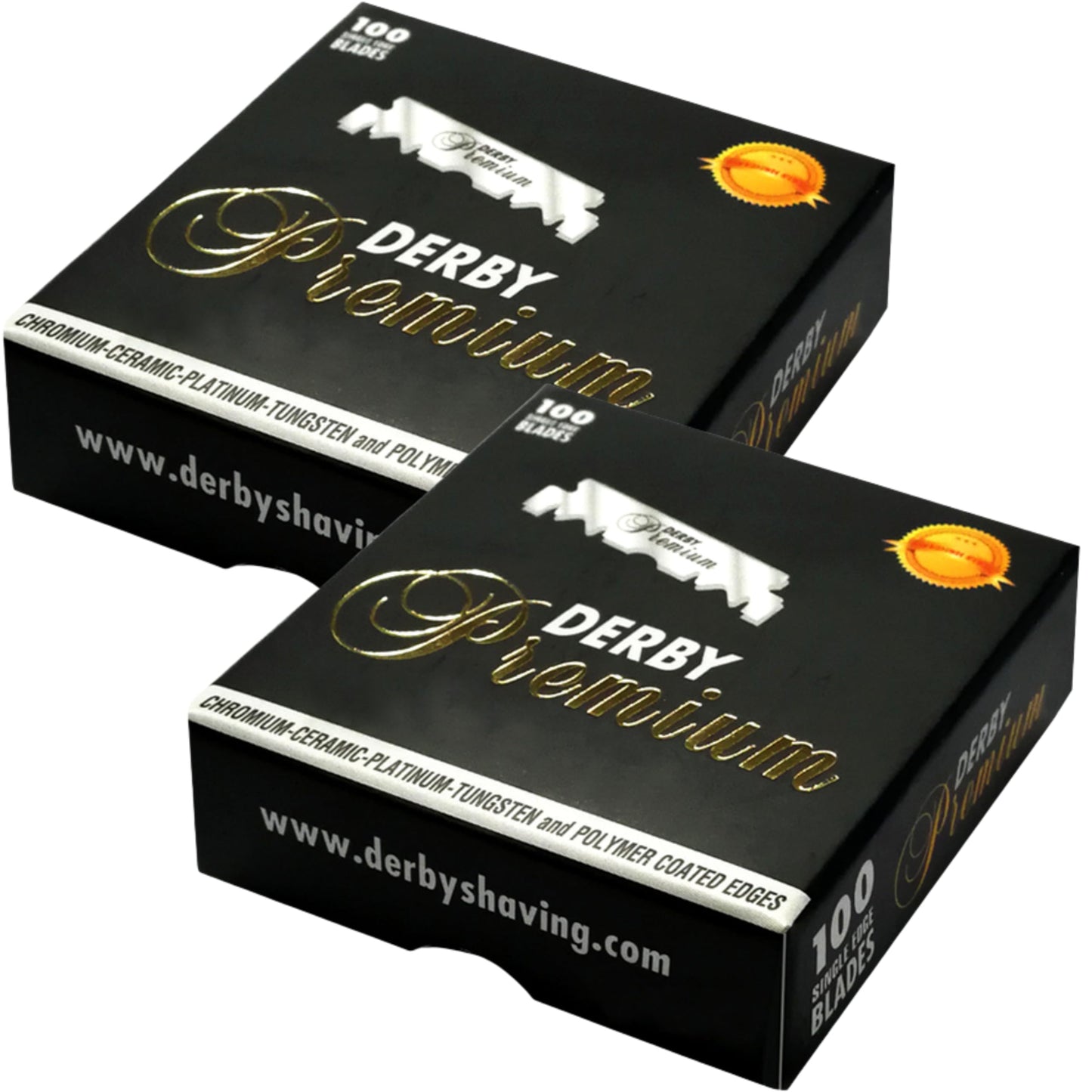 Derby Premium Single Edge Razor Blades, Razor Blades, Single Edge, Ultra Sharp, Chromium - Ceramic - Platinum - Tungsten and Polymer Coated Edges (2) Beauty and Personal Care the shave factory