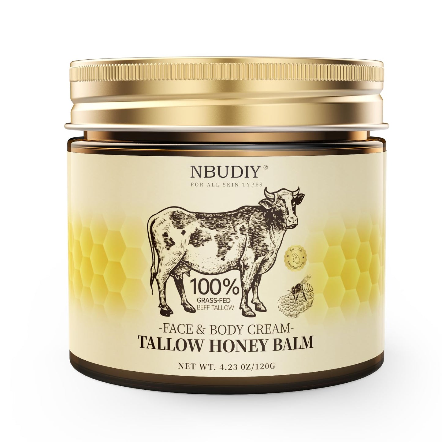 NBUDIY Beef Tallow for Skin, Tallow and Honey Balm, Tallow Face Moisturizer, Grass Fed Beef Tallow for Face - Sensitive Dry Skin Repair, Deeply Beauty & Personal Care NBUDIY