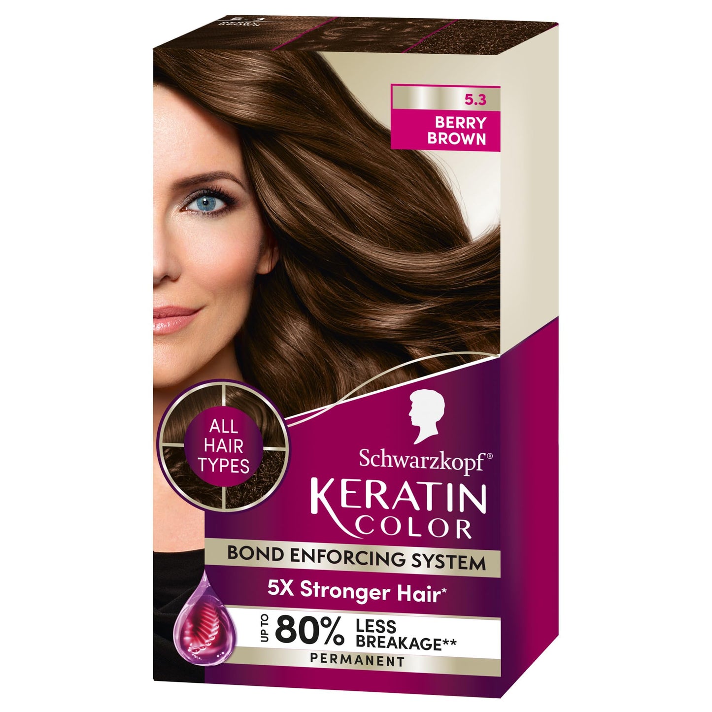 Schwarzkopf Keratin Color Anti-Age Hair Color Cream, 5.3 Berry Brown (Packaging May Vary), Pack of 1 Beauty & Personal Care Schwarzkopf