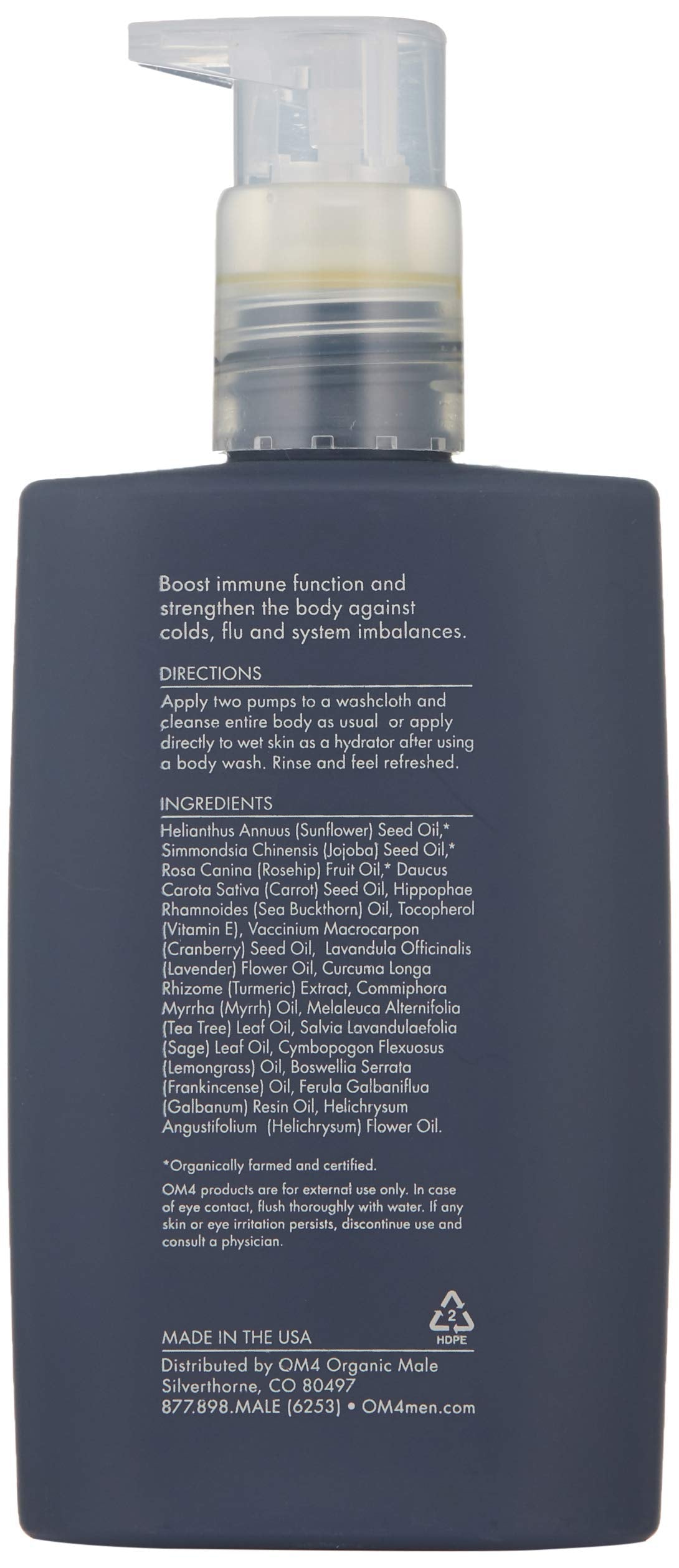Organic Male OM4 Strengthen: Immune System Support Body Cleansing & Hydration Oil Mens Moisturizing Bath and Shower Oil Beauty & Personal Care Organic Male