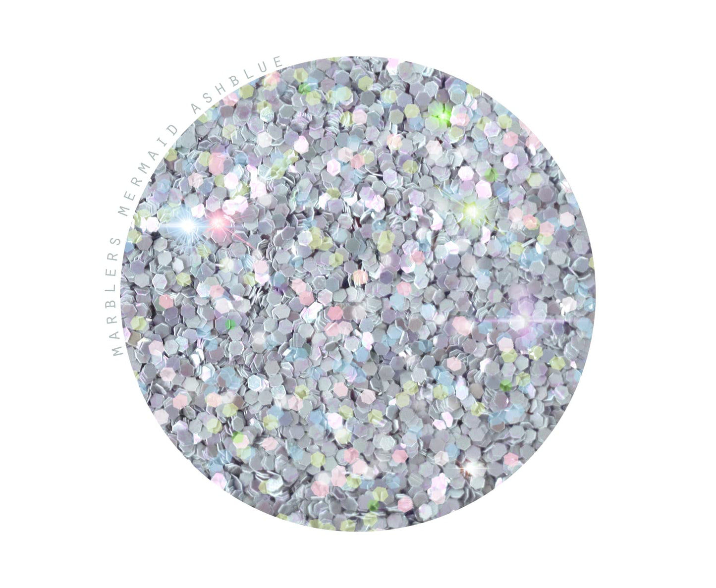 MARBLERS Mermaid Shaped Face & Body Glitter [Ash Blue] 0.18oz (5g) | Chunky | Chopped | Flake | Non-Toxic | Vegan | Cruelty-Free | Festival, Rave Beauty & Personal Care MARBLERS