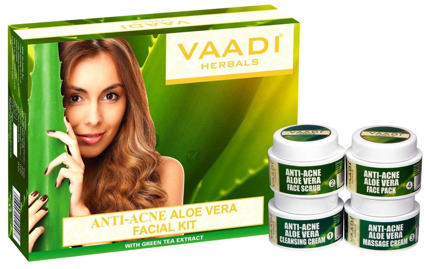 NWIL Vaadi Herbals Anti Acne Aloe Vera Facial Kit with Green Tea Extract, 70g Beauty & Personal Care NWIL