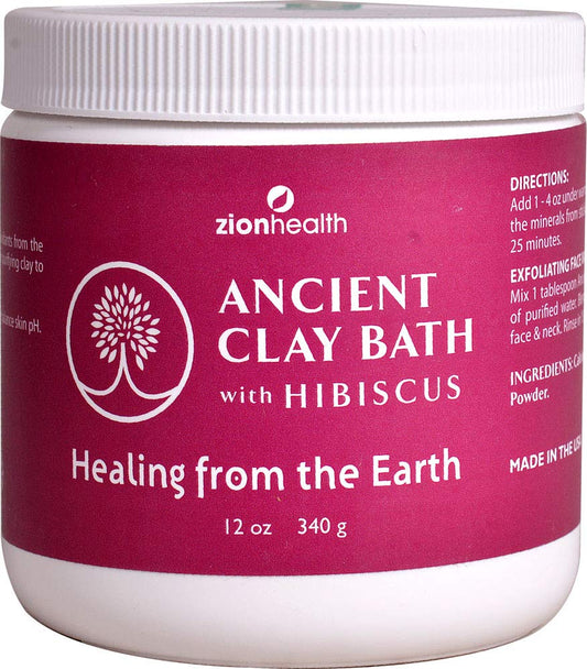 Zion Health, Ancient Clay Bath,Hibiscs 12 Oz Ea 1 Beauty and Personal Care Adama Minerals