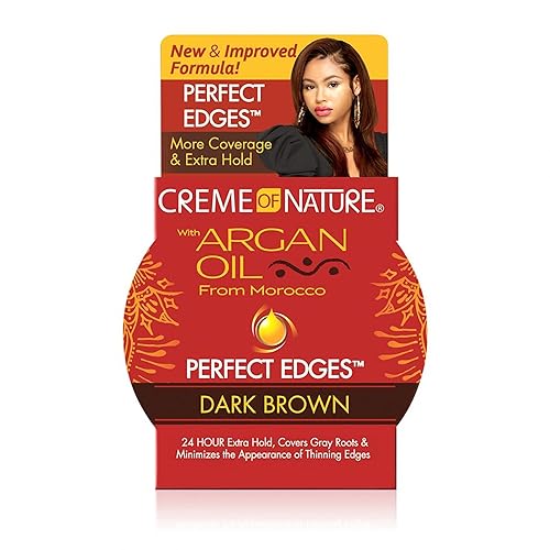 Creme of Nature Perfect Edges™ Dark Brown Edge Control Gel, 24-Hour Hold with Gray Coverage, Non-Flaking Tinted Gel, Argan Oil Edge Tamer, 2.25 oz Beauty & Personal Care Creme of Nature