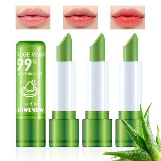 4PCS Aloe Vera Color Changing Lipstick,Temperature Color Change Lip Gloss Makeup Set,Waterproof Long Lasting Aloe Vera Tinted Lip Balm Beauty & Personal Care DWDiWen