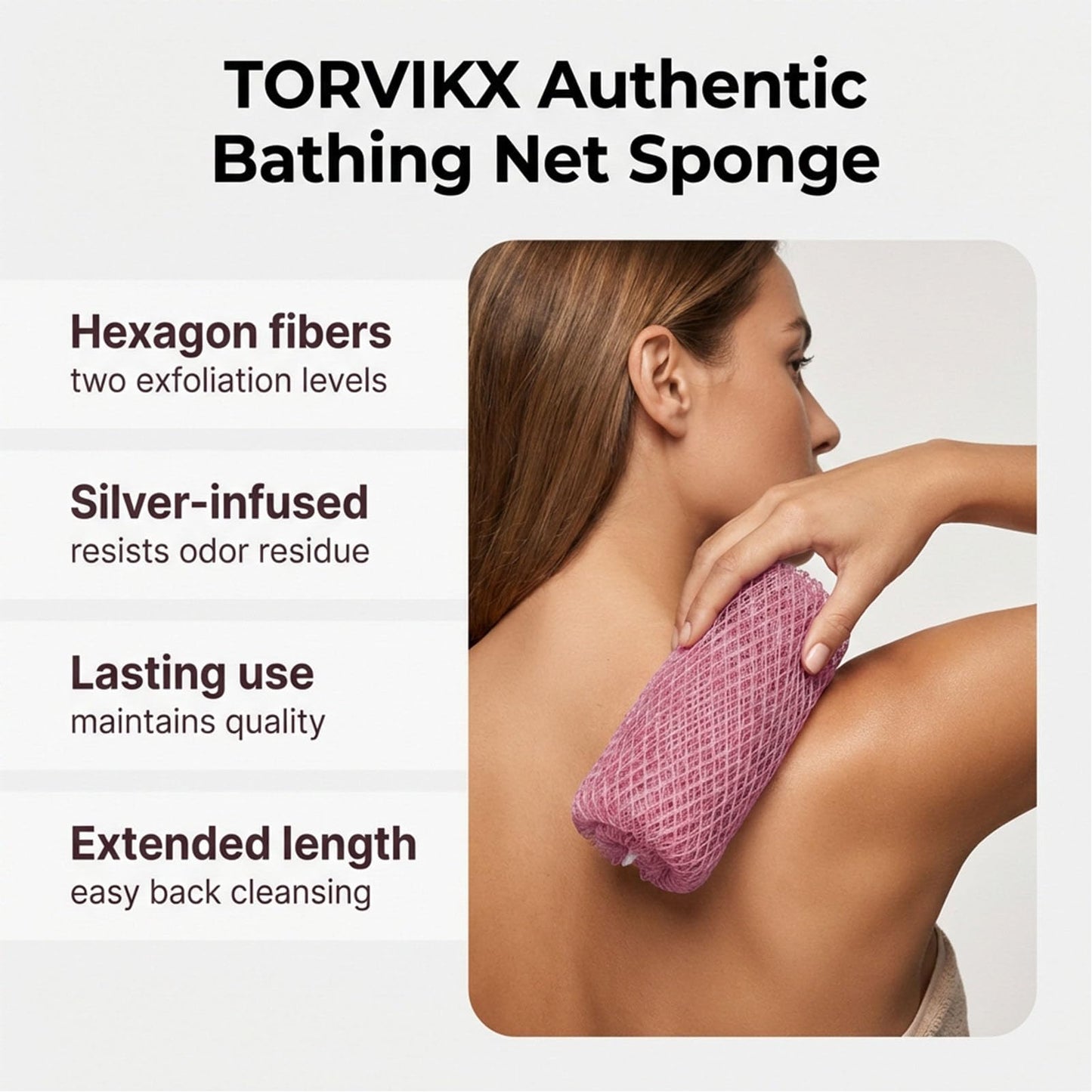 ZJchao African Exfoliating Sponge African Mesh Bath Scrubber Textured Nylon Body Scrubber for Back & Sensitive Skin with Elastic Stretchable Design 2 Beauty and Personal Care ZJchao