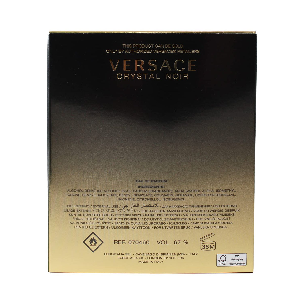 Crystal Noir by Versace for Women Eau de Parfum Spray, 3 Ounce/90 ml Beauty & Personal Care Versace