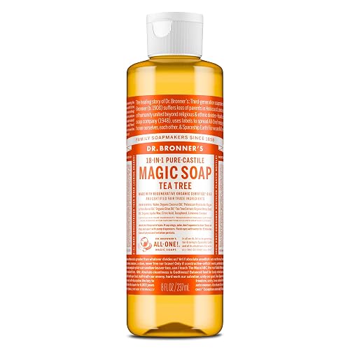 Dr. Bronner's Pure-Castile Magic Soap Liquid (Tea Tree, 8 Ounce) - Made with Regenerative Organic Oils, 18-in-1 Uses for Face, Hair, Laundry, Dishes Beauty & Personal Care Dr. Bronner's