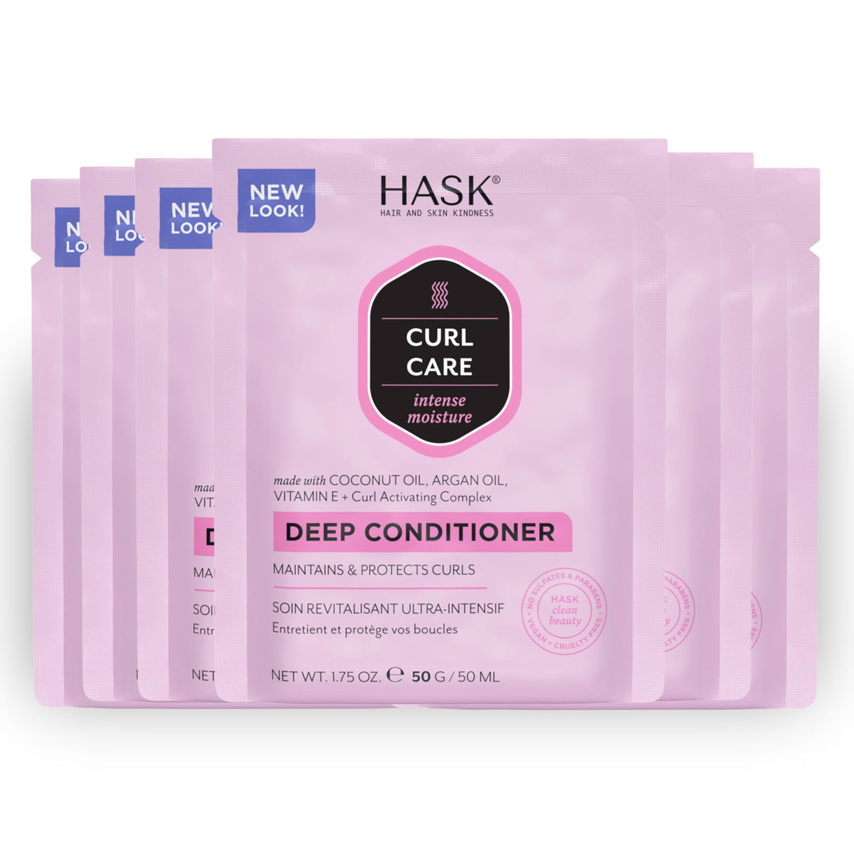 HASK Curl Care Coconut Deep Conditioner, 1.75 oz (Pack of 6)