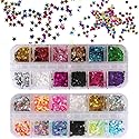 EBANKU Star Glitter Confetti, 24 Boxes Holographic Sequins 3D Laser Nail Art Flakes Colorful Nail Glitter Manicure Decals Nail Decoration Beauty & Personal Care EBANKU