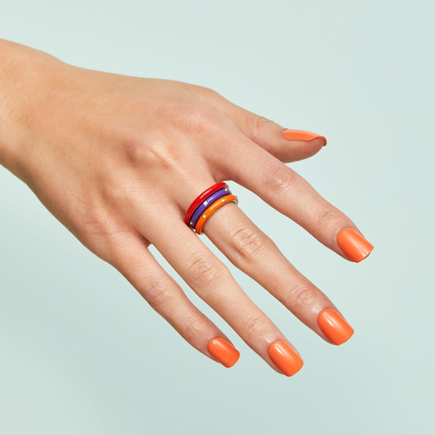 imPRESS Color Press On Nails, ‘'Sweet Mango', Solid Orange, Short Squoval, PureFit Technology, Patented Super Hold Adhesive, Chip Proof, Smudge Proof Beauty & Personal Care imPRESS