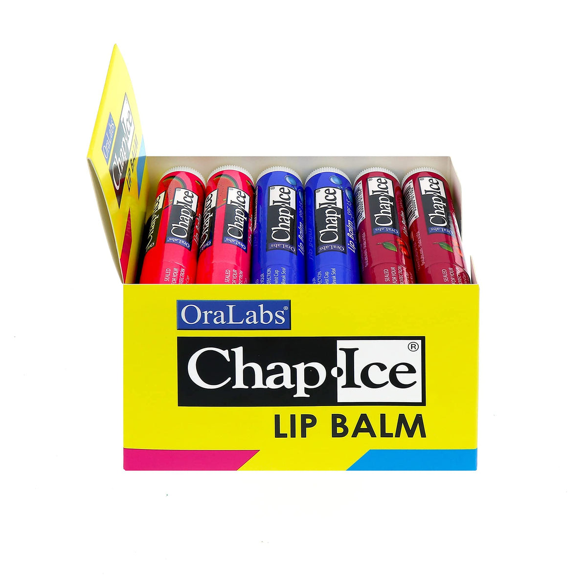 Chap-Ice® | Premium and Traditional Lip Balm for Chapped, Dry, or Windburned Lips | 3 Flavor Assorted (SPF-15) - Cherry, Moisture & Watermelon - 24 Beauty & Personal Care CHAP-ICE