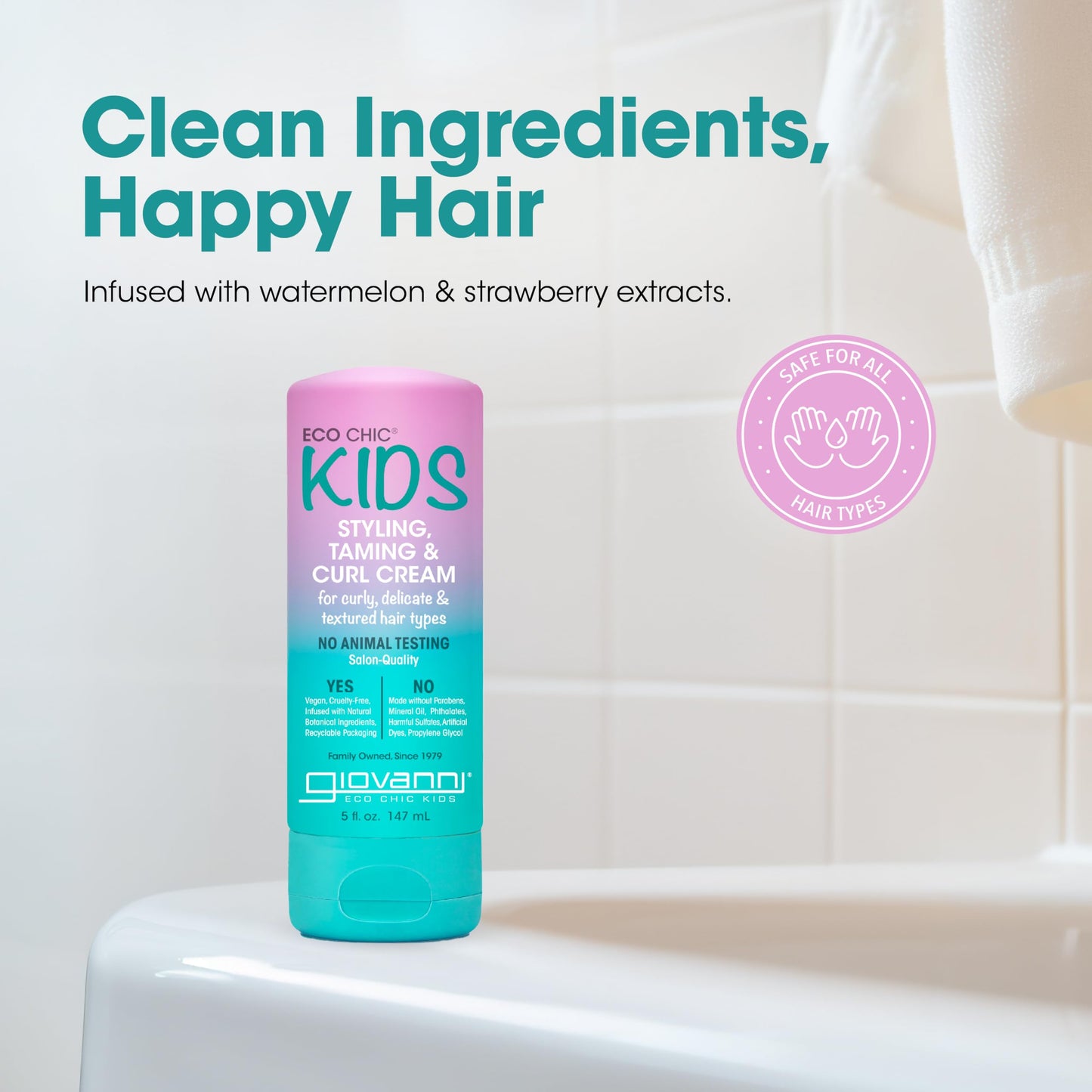Eco Chic KIDs Styling Taming & Curl Cream - Kids Curl Cream, Curly Hair Products, Long-Lasting and Lightweight, for Delicate And Textured Hair Types Beauty & Personal Care GIOVANNI