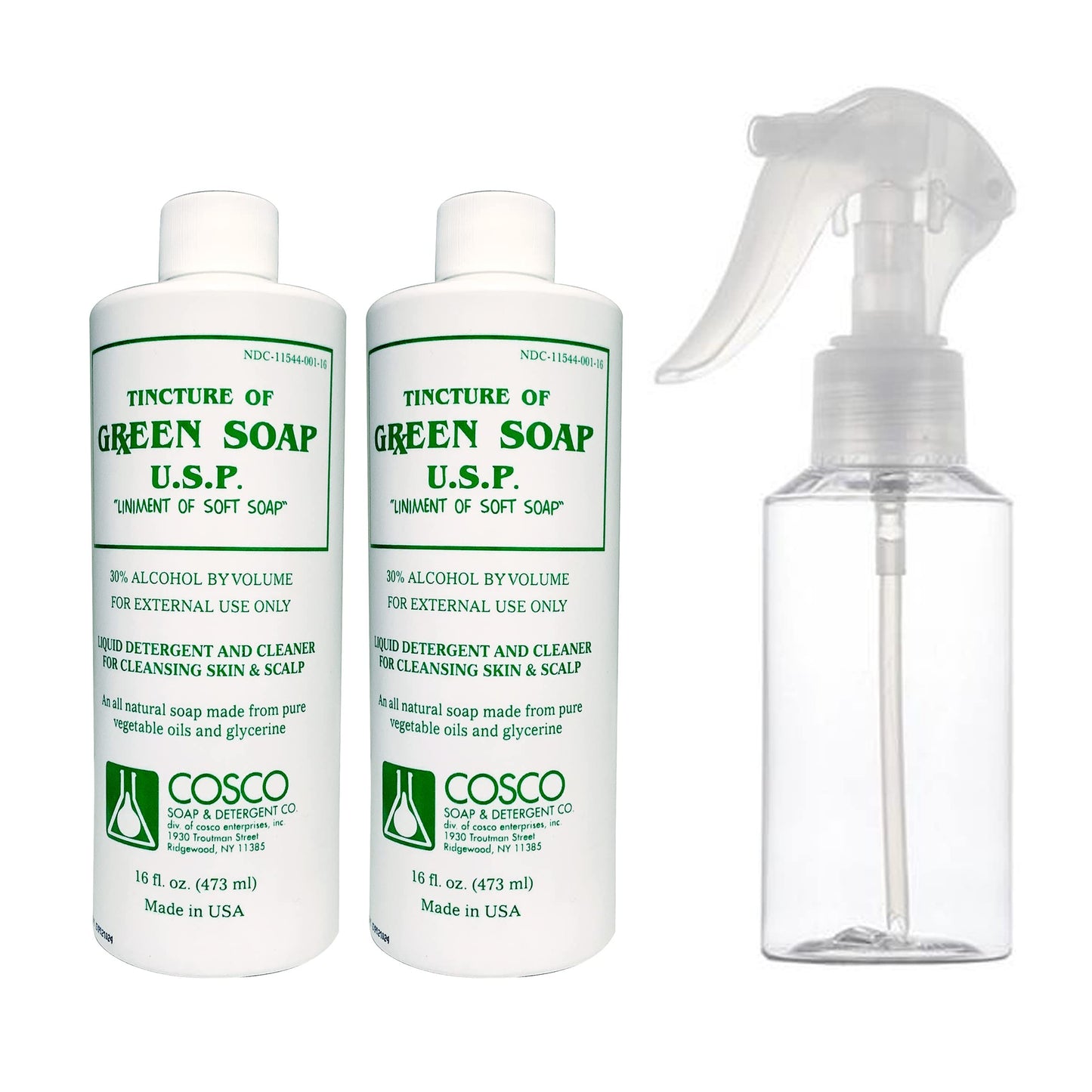 STI Tattoo Supply 2 pcs 16 oz(1 Pint) Cosco Green Soap Tattoo Stencil Wash and 8oz Diffuser Squeeze Bottle Beauty & Personal Care STI Tattoo Supply