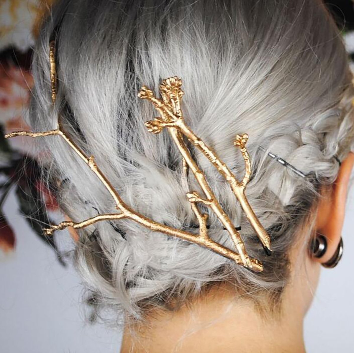 Set of 3 Vintage Tree Branch Hair Clip Barrette Women Lady Hair Pin Head Dress DIY Hair Accessories (Gold) Beauty & Personal Care Fodattm