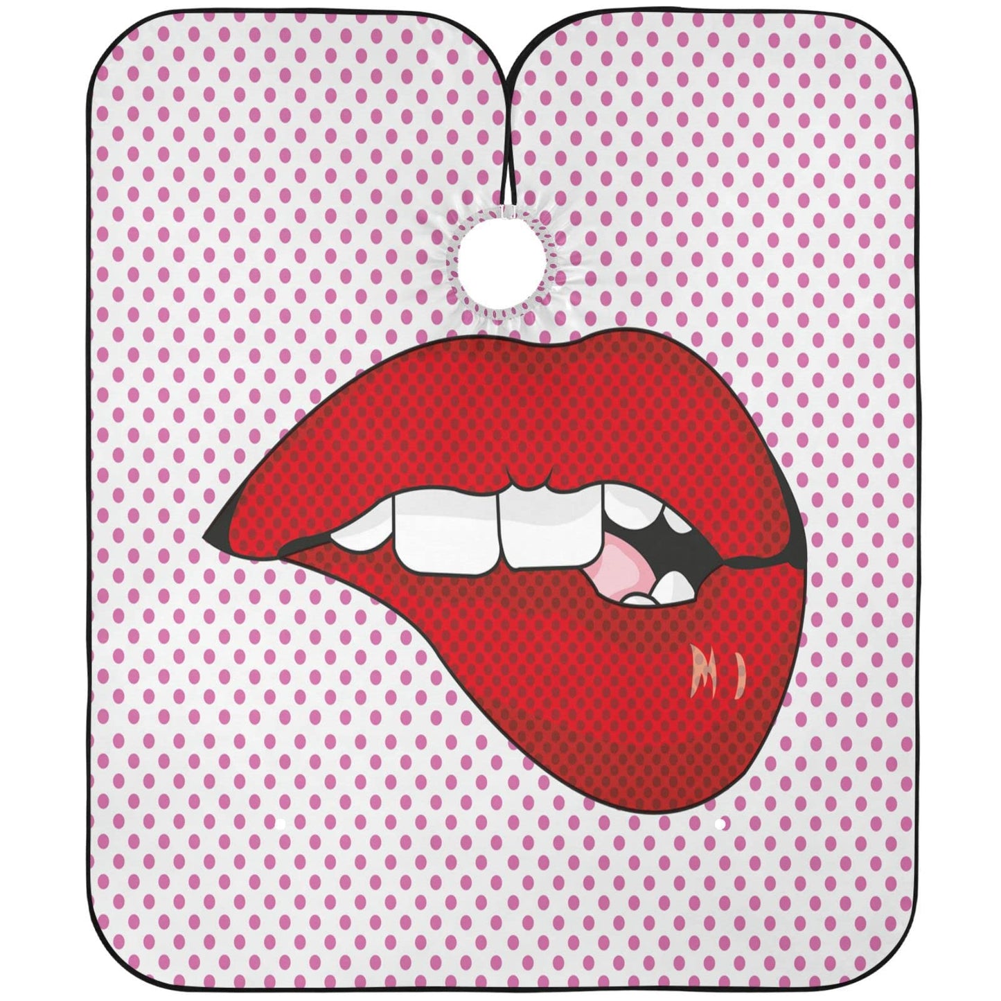visesunny Barber Cape Sexy Lip Dot Polyester Hair Cutting Salon Cape Apron Anti-Static Haircut Water-Resistant Shaving Cloth Beard Shaving Bib Beauty and Personal Care visesunny