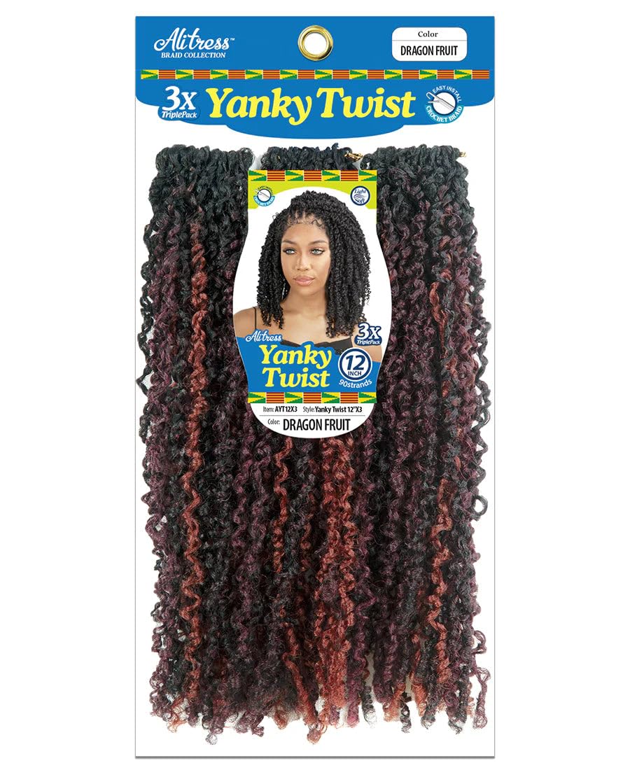 Chade Fashions Medium Length Pre-Looped Braided Style Synthetic Hair Wig - ALITRESS YANKY TWIST 12" X 3PCS (TANGER GINGER)