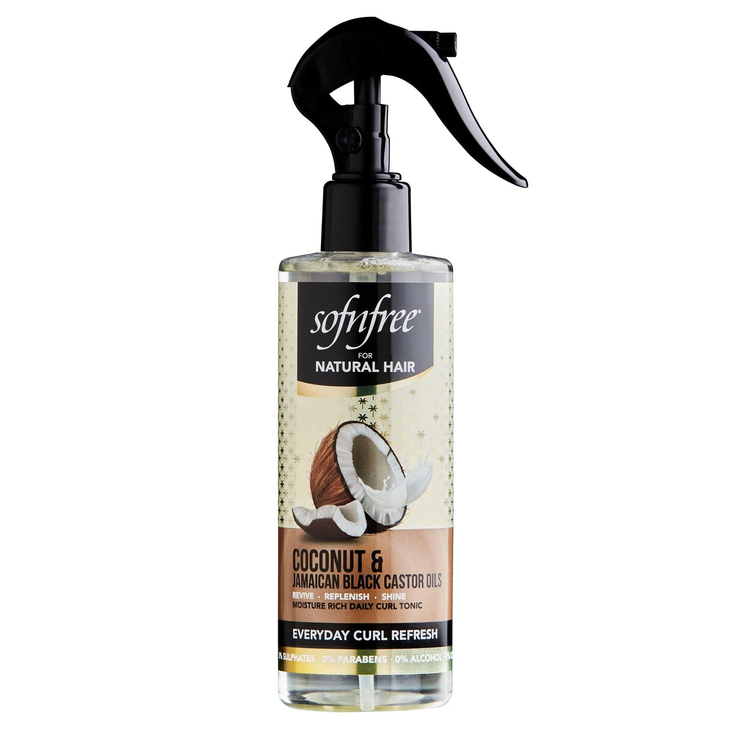 Sofn'free Coconut & Jamaican Black Castor Oil Everyday Curly Refresher Spray, Volumizer and Moisturizer for Styling Dry Hair, Coils and Curls, 8.12 fl Beauty & Personal Care SOF N' FREE