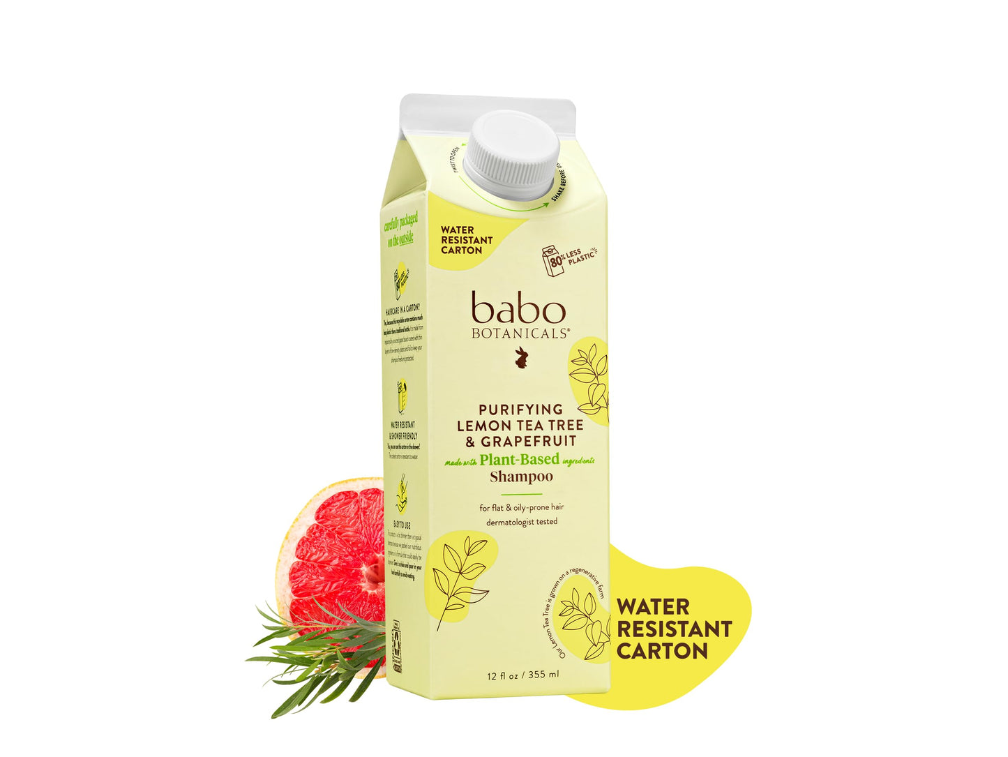 Babo Botanicals, Shampoo Purifying Lemon Myrtle Tea Tree, 12 Fl Oz Beauty & Personal Care Babo Botanicals
