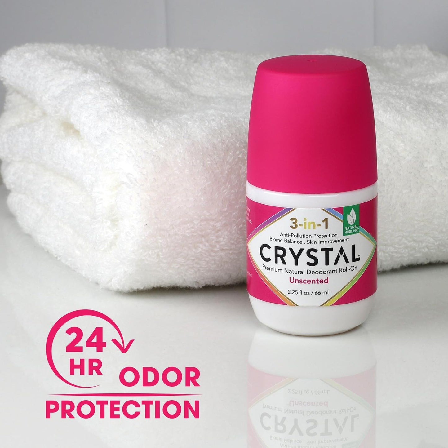 Crystal 3-in-1 BioHealth Deodorant, Unscented, Natural Odor Protection with Aloe & Hyaluronic Acid, Microbiome-Friendly, Moisturizing, Anti-Pollution Beauty and Personal Care Crystal Essence