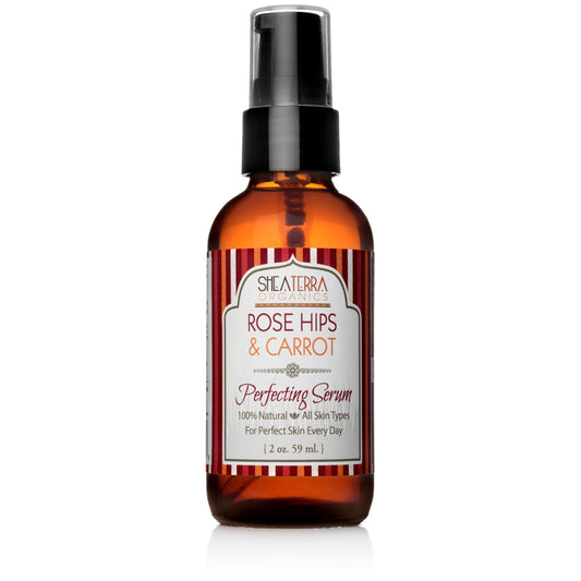 Shea Terra Rose Hips and Carrot Perfecting Serum | Nutrient Rich, All Natural & Organic Oil with Anti-Aging Vitamin A, E and Beta-Carotene for Clear Beauty & Personal Care Shea Terra Organics