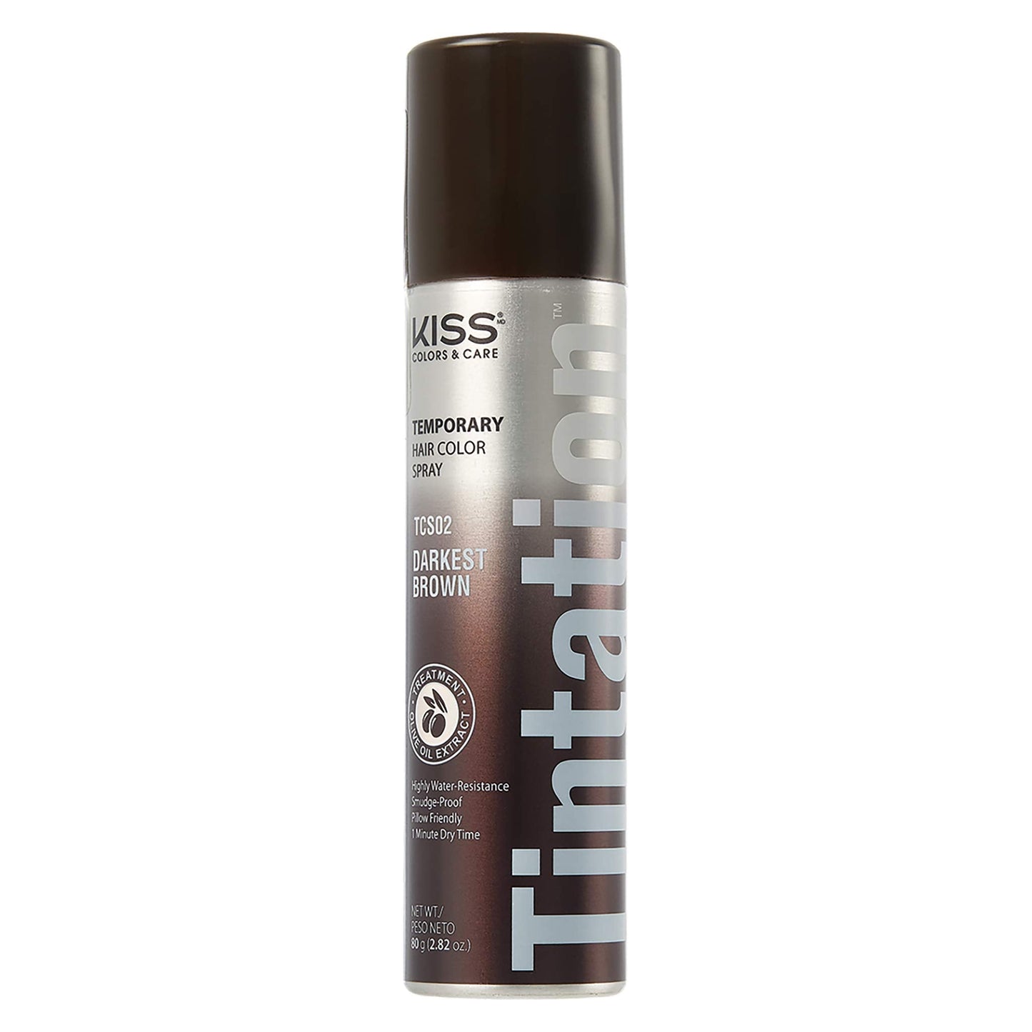 KISS Tintation Temporary Hair Color Spray & Hair Mascara (Darkest Brown) Beauty & Personal Care Red by Kiss