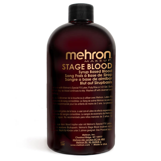 Mehron Makeup Stage Blood | Realistic For Halloween | Washable Fake Blood for Special FX, Stage & Screen, Halloween, & Cosplay (16 oz) (Dark Venous) Beauty & Personal Care Mehron
