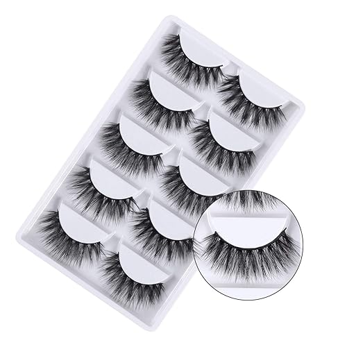 3D False Eyelashes, 3D Faux Mink Fake Eyelashes Handmade Dramatic Thick Crossed Cluster False Eyelashes Black Nature Fluffy Long Soft Reusable,Style 1 Beauty & Personal Care EVERMARKET