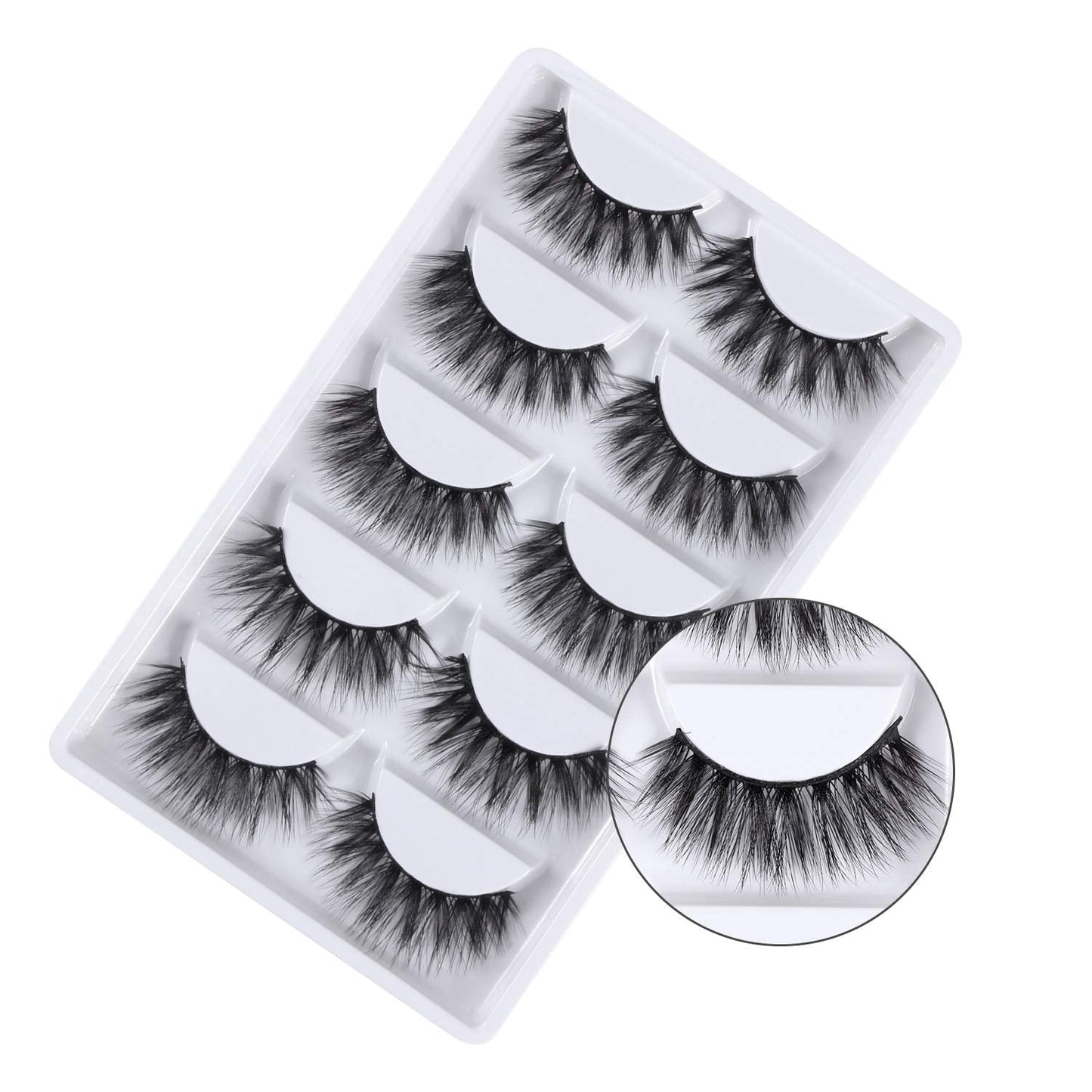 3D False Eyelashes, 3D Faux Mink Fake Eyelashes Handmade Dramatic Thick Crossed Cluster False Eyelashes Black Nature Fluffy Long Soft Reusable,Style 1 Beauty & Personal Care EVERMARKET