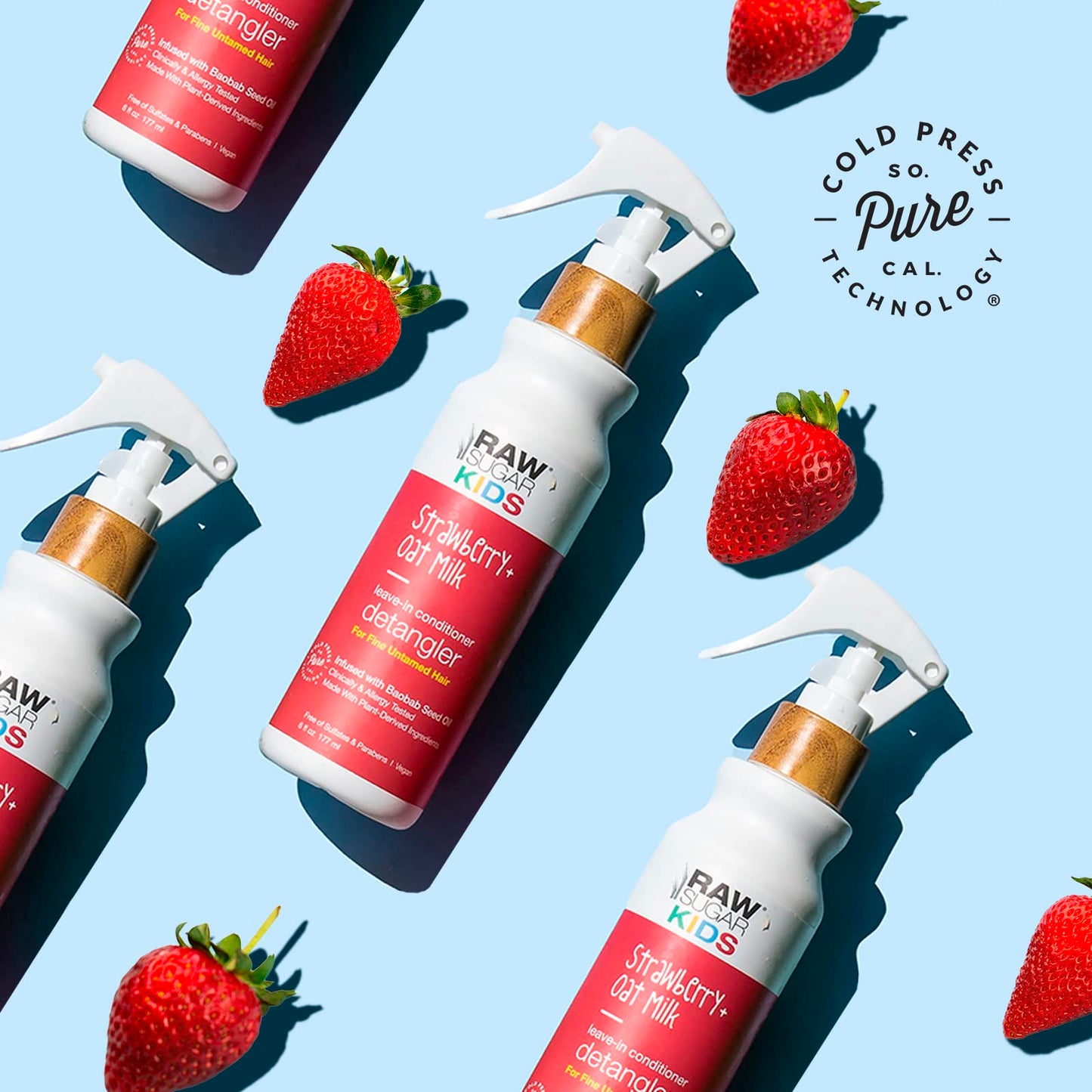 Raw Sugar, Kids Conditioning Detangler, Strawberry, Oat Milk, 6 Fl Oz Beauty & Personal Care RAW SUGAR
