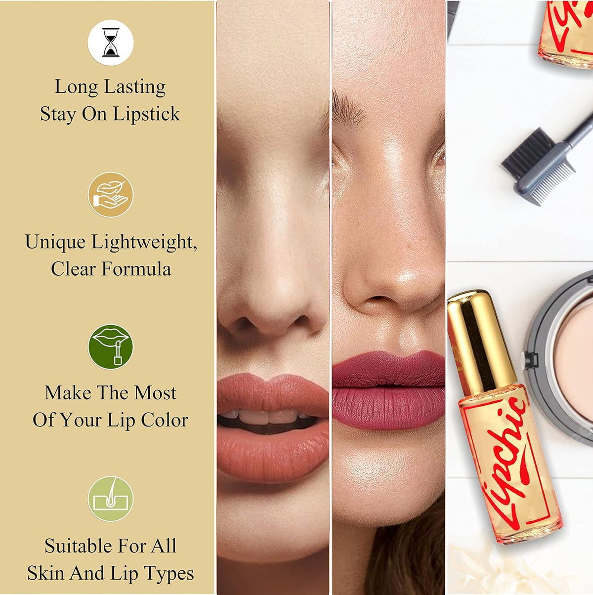Ella International Lip Chic 3-Pack All-Day Lipstick Sealer, 0.25 oz Each