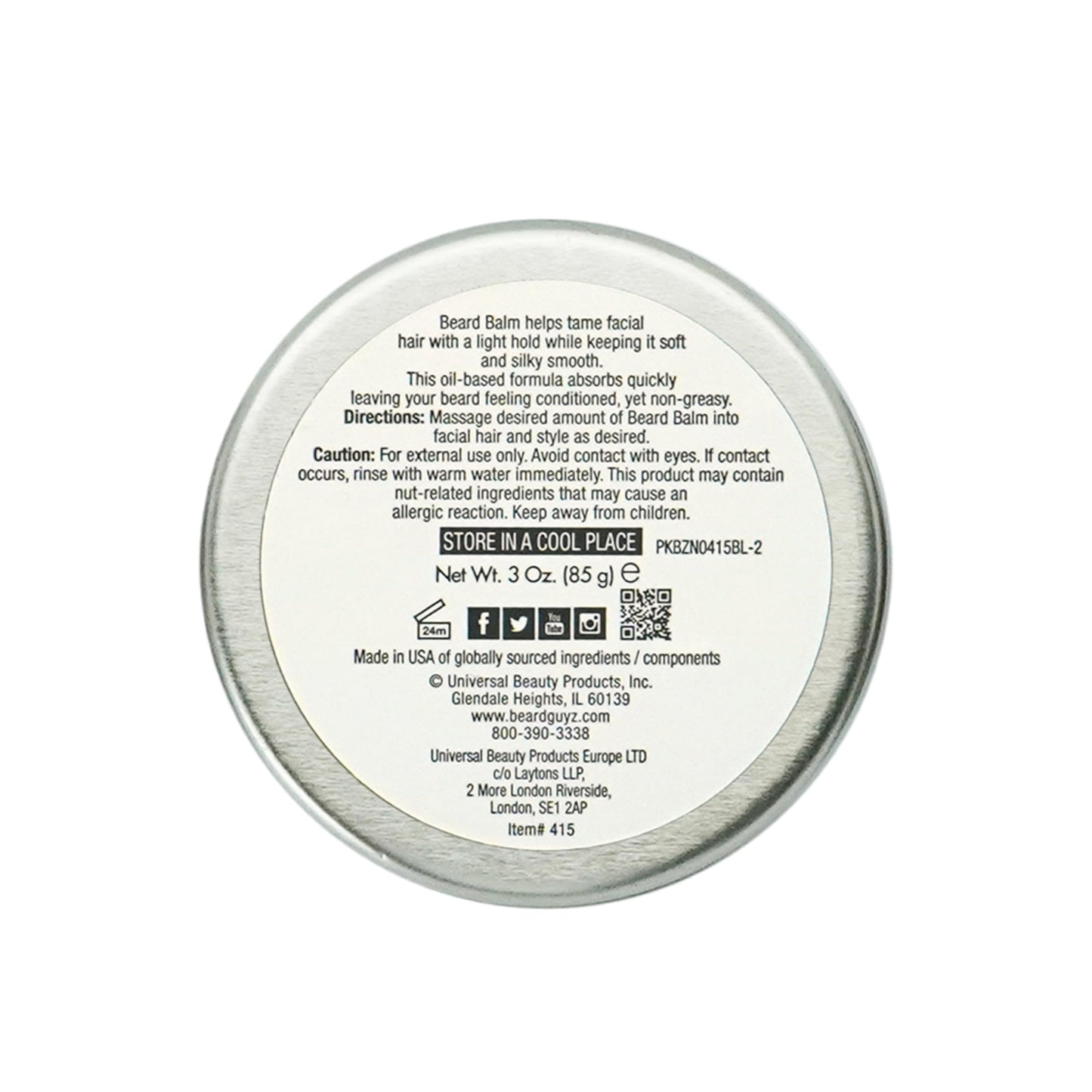 Beard Guyz Beard Balm - Beard Conditioner and Styler for Men, Softens, Tames, and Moisturizes Facial Hair, 3 oz Beauty & Personal Care Beard Guyz