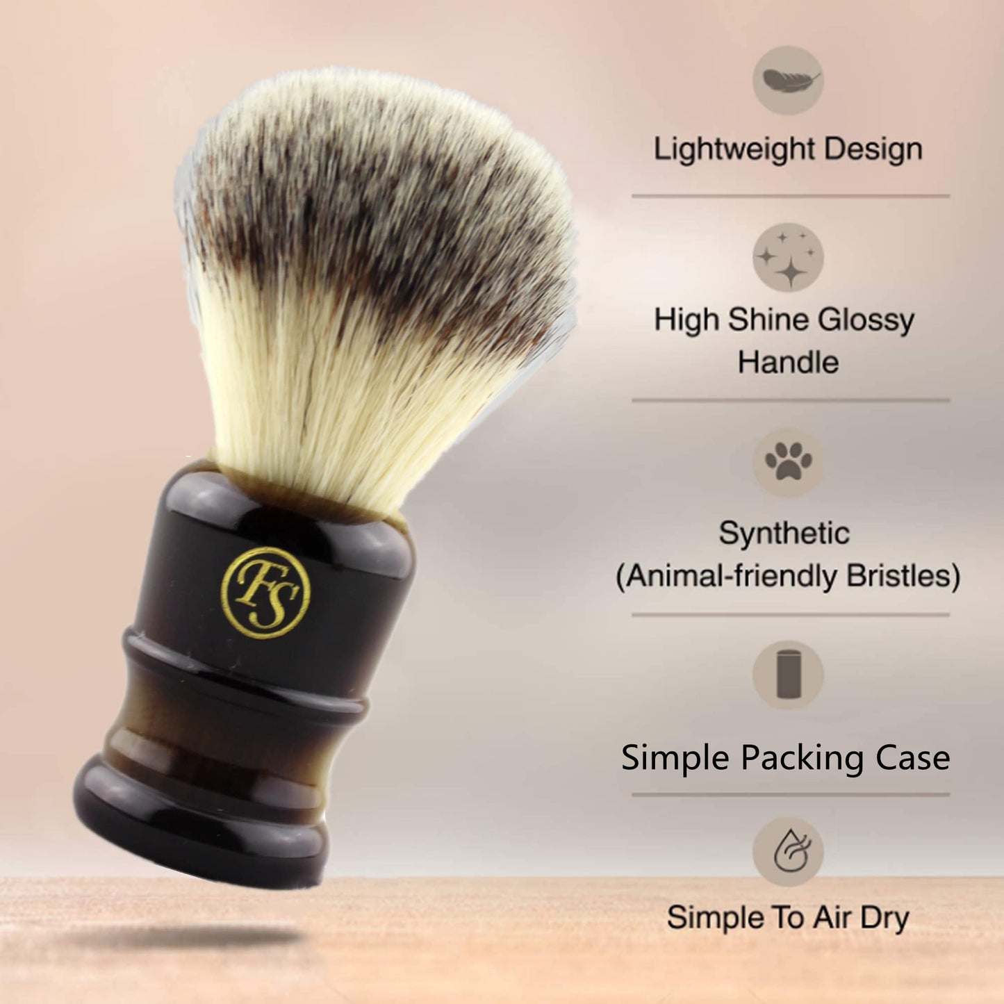 Shaving Brush for Men, Extra Density Chrome Synthetic Best Brush with Classic Black Handle Knot 24mm Shaving Hair Salon Tool Gifts for Fathers Day Beauty and Personal Care Frank FS shaving