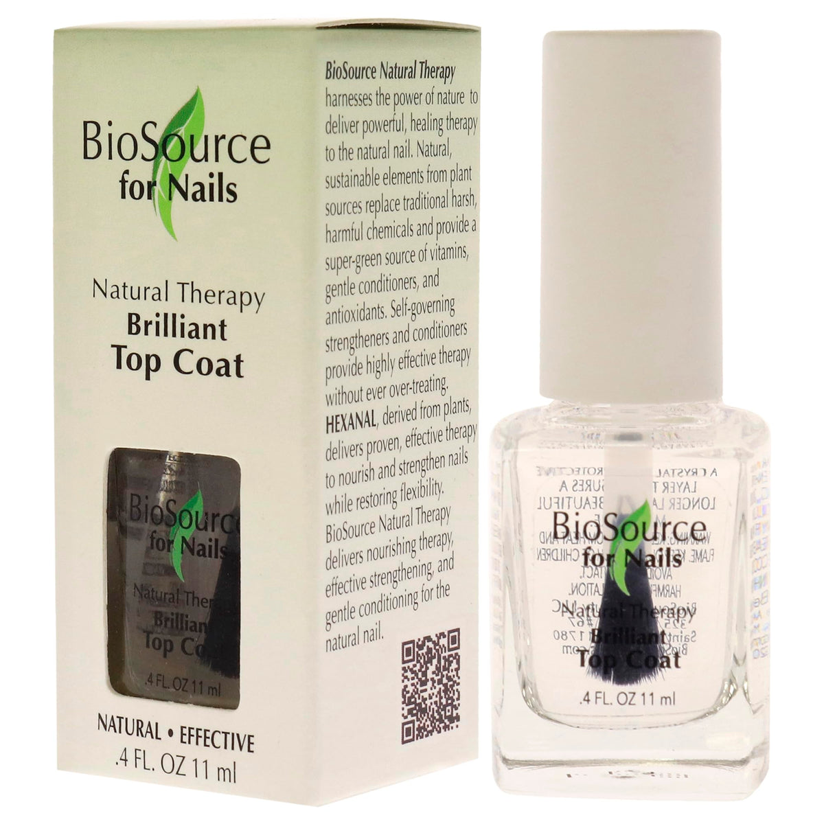 BioSource for Nails Natural Therapy Brilliant Top Coat, 0.4 oz