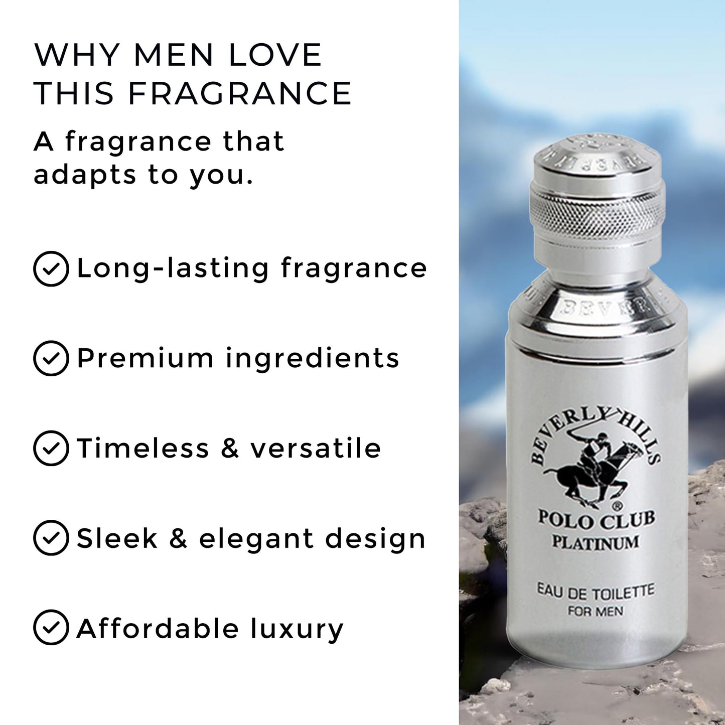 Beverly Hills Polo Club PLATINUM - Cologne for Men with Notes of Cedar, Cinnamon & Orange - Classy & Sexy Fragrance Scent - Eau De Toilette Spray Beauty & Personal Care Beverly Hills Polo Club