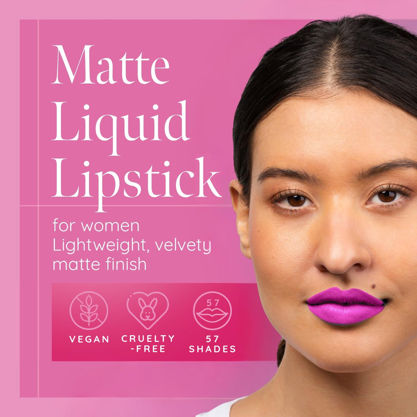 Aromi Bright Pink Matte Liquid Lipstick | Long-Lasting, Magenta Fuchsia Lip Color for Women, Blue Undertones, Vegan, Waterproof (Pink Peonies) Beauty & Personal Care Aromi