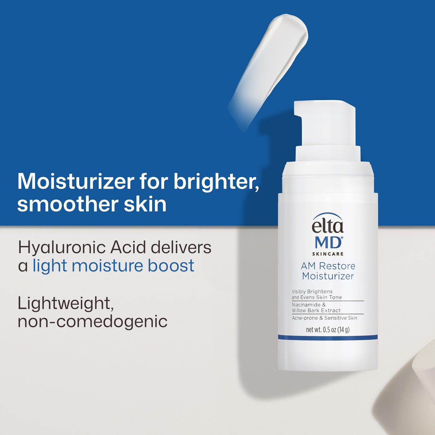 EltaMD AM Restore Face Moisturizer for Women and Men, Light Moisturizer Face Cream, Made with Niacinamide and Hyaluronic Acid, .5 Ounce Beauty and Personal Care EltaMD