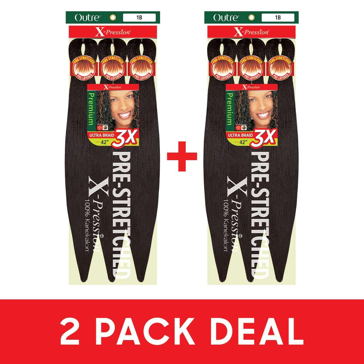 Outre X-Pression Braid Pre Stretched Braid 42" 3X (2 Pack, M27/613)