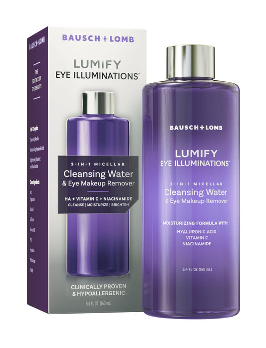 LUMIFY Eye Illuminations Cleansing Water & Eye Makeup Remover, 3-in-1 Micellar Water Contains Hyaluronic Acid, Vitamin C & Niacinamide, 5.4 Oz Beauty & Personal Care LUMIFY