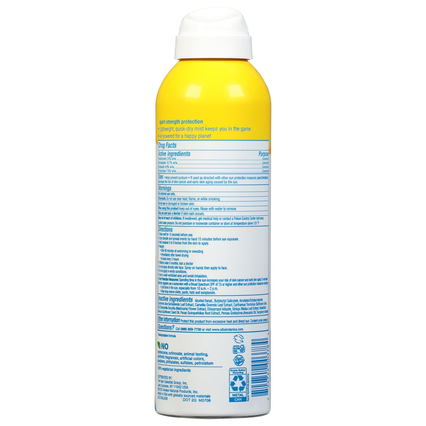 Alba Botanica Sport Sunscreen Spray for Face and Body, SPF 50, 5 fl oz Bottle Beauty & Personal Care Alba Botanica