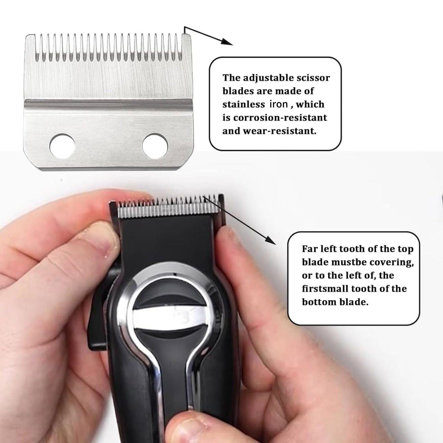 Stainless Iron Hair Clipper Guard & Cutting Blade with Screws Compatible for Wahl Professional 8545 8451 8501 Beauty and Personal Care DBEIXIWEI