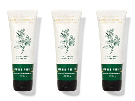Bath and Body Works Aromatherapy Stress Relief Eucalyptus Spearmint Body Cream 3 Pack Beauty & Personal Care Bath and Body Works