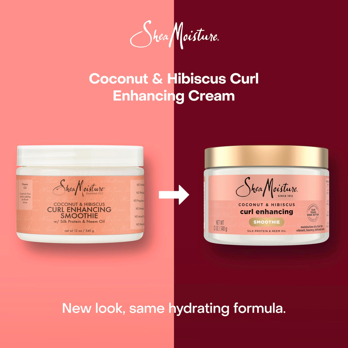 SheaMoisture Smoothie Curl Enhancing Cream Coconut and Hibiscus for Thick, Curly Hair Sulfate Free and Paraben Free 12 oz Beauty & Personal Care Shea Moisture