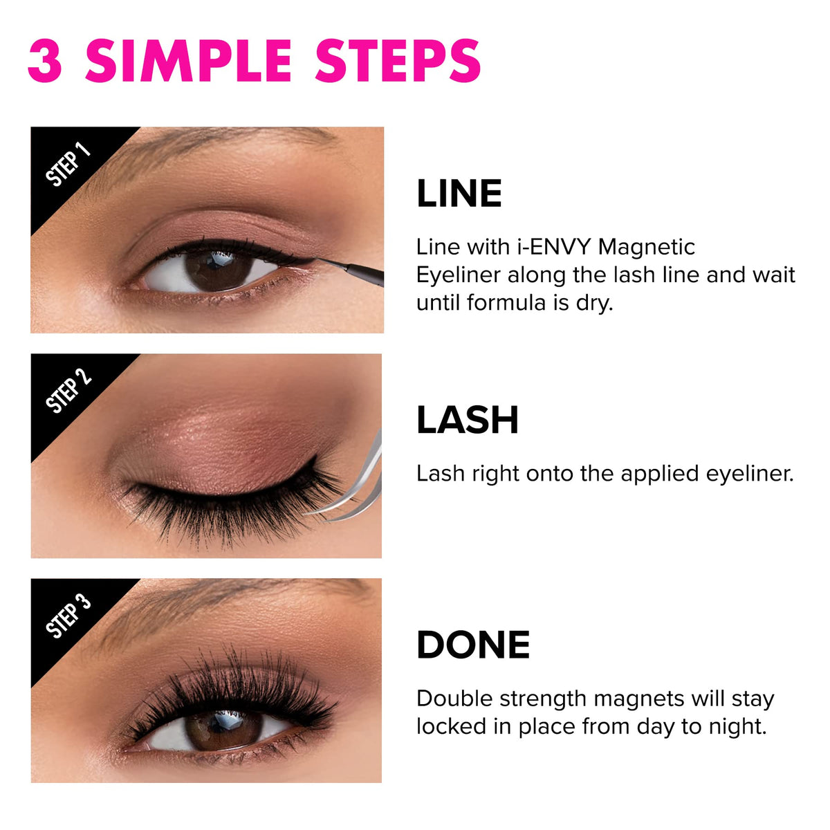 i•ENVY Magnetic Human Hair Lashes Double Strength Reusable Lashes Easy To Apply, Everyday Wearable False Eyelashes Beauty & Personal Care i•ENVY