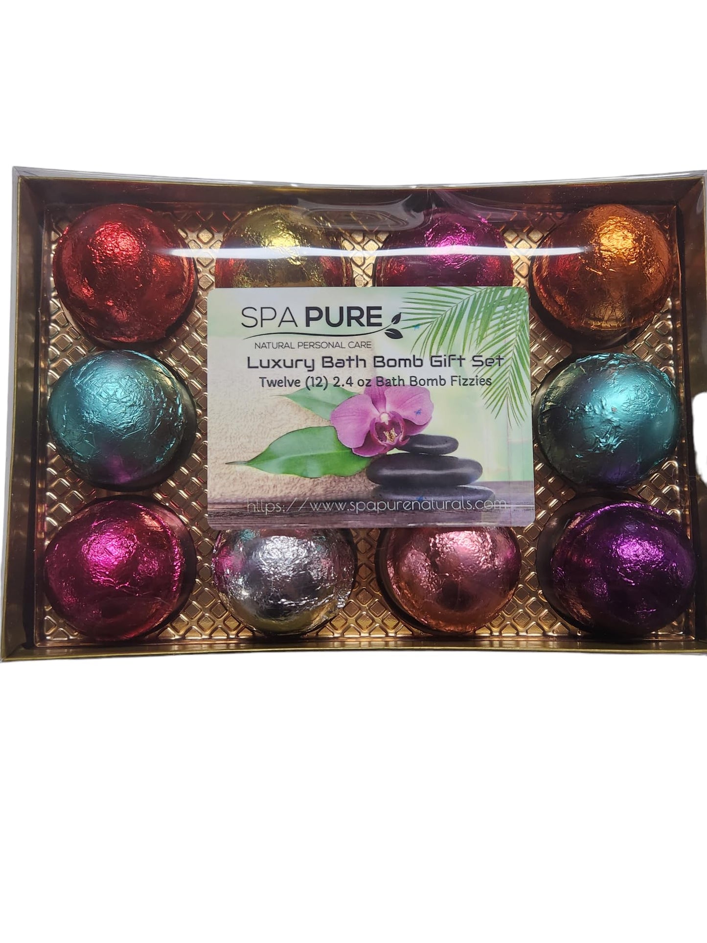 Bath Fizzie Gift Set for Women with 12 foil wrapped 2.5 oz bath bombs, great for dry skin, gift for Mom, teacher, friend (GiftHer) Beauty & Personal Care Spa Pure