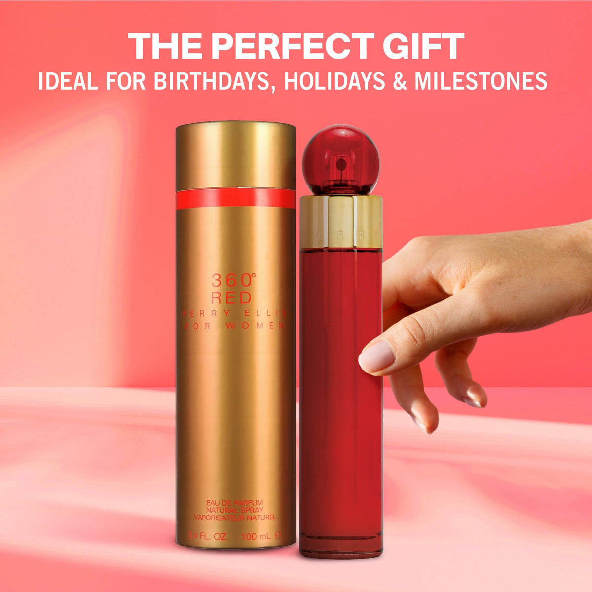 Perry Ellis 360° Red Eau De Parfum Spray for Women - Perfume for Women, EDP, Exotic Floral Fragrance, Designer Scent for Her, Long Lasting - 3.4 fl oz Beauty & Personal Care Perry Ellis