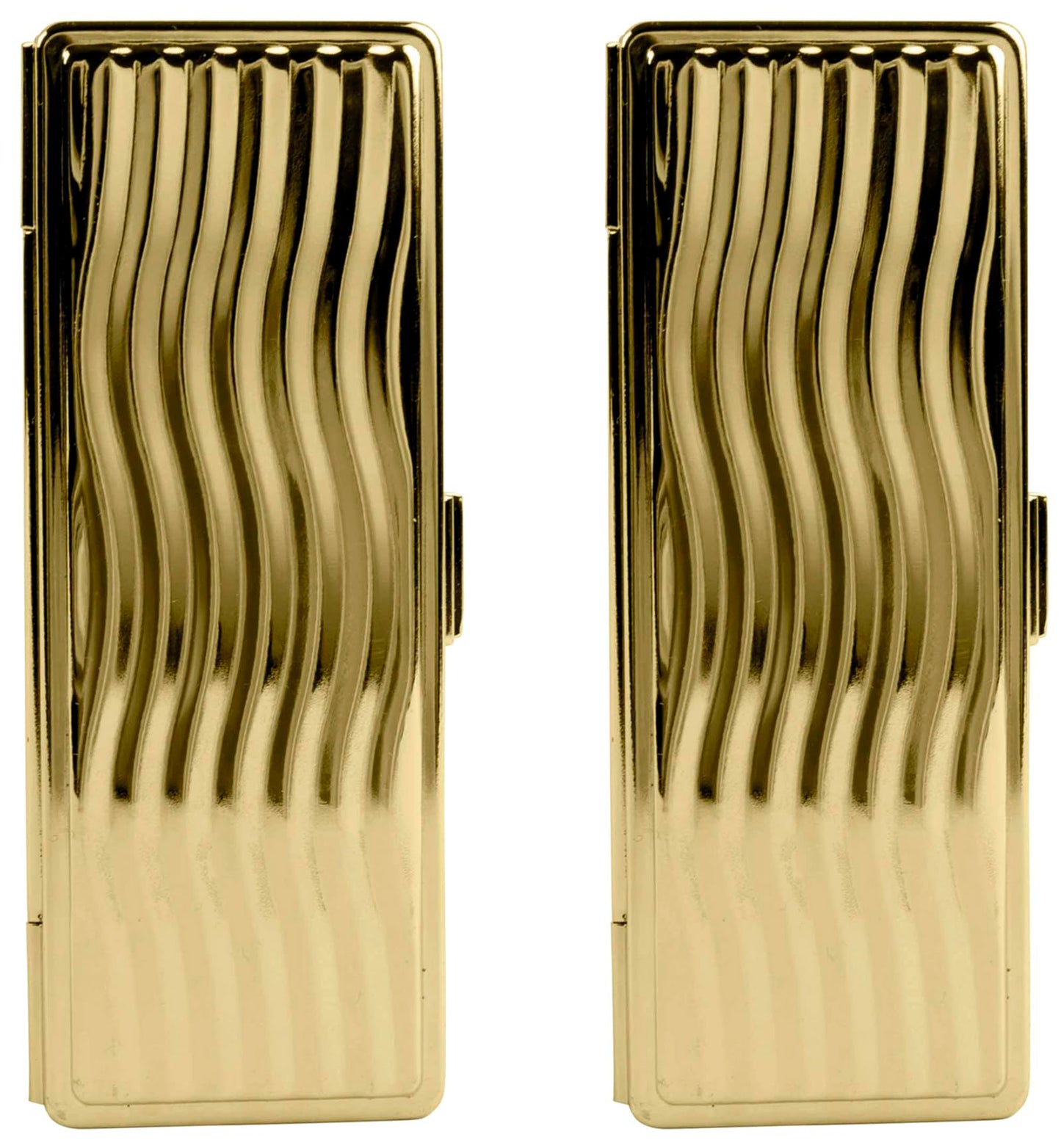 Stephanie Imports Set of 2 Rectangular Vintage Lipstick Cases With Glass Mirror (Gold Wave) Beauty & Personal Care Stephanie Imports