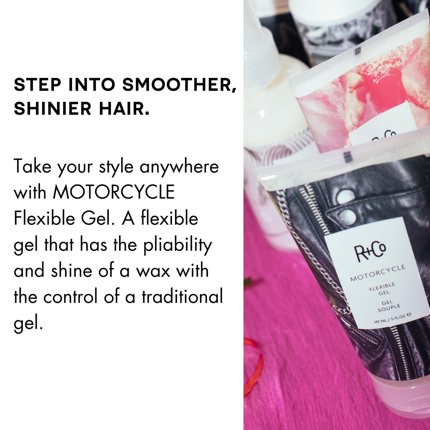 R+Co Motorcycle Flexible Gel - Hybrid Styling Gel with Flexible Hold & Wax-Like Shine - Heat Protectant, Volumizing Gel for Texture, Natural Finish Beauty & Personal Care R+Co